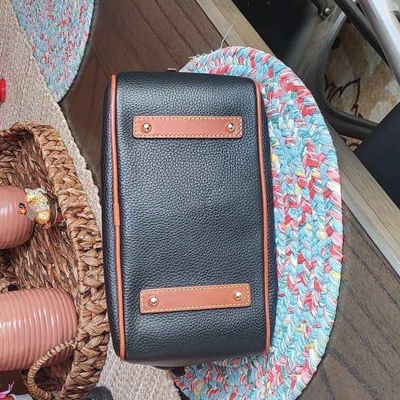 Dooney & Bourke Black and Tan Leather Satchel - Picture 3 of 4